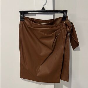 Bailey 44 Brown leather Wrap Skirt
